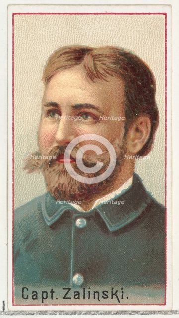 Captain Zalinski, printer's sample for the World's Inventors souvenir album (A25) for Alle..., 1888. Creator: Allen & Ginter.