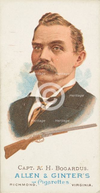 Captain Adam Henry Bogardus, Rifle Shooter, from World's Champions, Series 1 (N28) for All..., 1887. Creator: Allen & Ginter.