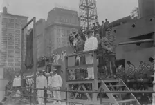 Captain Adams addresses recruits, July 1917. Creator: Bain News Service