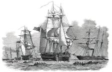 Captain Austin's Expedition, Sent in Search of Sir John Franklin, 1850. Creator: Unknown