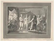 Captain Bowling introduced to Narcissa, May 12, 1800., May 12, 1800. Creators: Thomas Rowlandson, Joseph Constantine Stadler