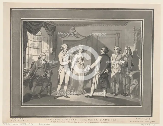 Captain Bowling introduced to Narcissa, May 12, 1800., May 12, 1800. Creators: Thomas Rowlandson, Joseph Constantine Stadler.