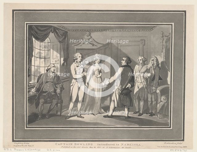 Captain Bowling introduced to Narcissa, May 12, 1800., May 12, 1800. Creators: Thomas Rowlandson, Joseph Constantine Stadler.