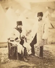 Captain Brown, 4th Light Dragoons and Servant, in Winter Dress., 1855. Creator: Roger Fenton