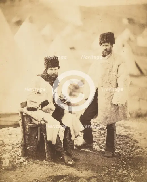 Captain Brown, 4th Light Dragoons and Servant, in Winter Dress., 1855. Creator: Roger Fenton.