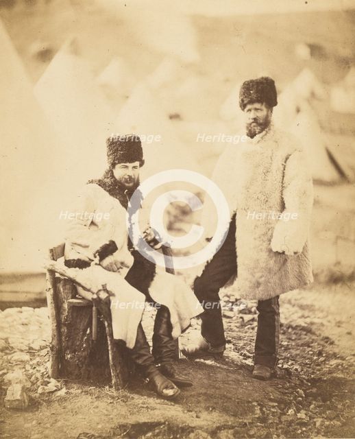 Captain Brown, 4th Light Dragoons and Servant, in Winter Dress., 1855. Creator: Roger Fenton.