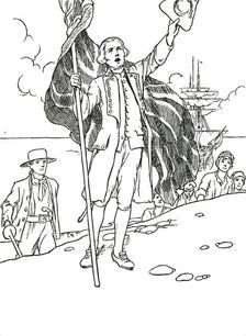 Captain Cook Landing in Australia 1912. Artist: Charles Robinson