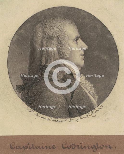 Captain Codrington, 1796-1797. Creator: Charles Balthazar Julien Févret de Saint-Mémin.