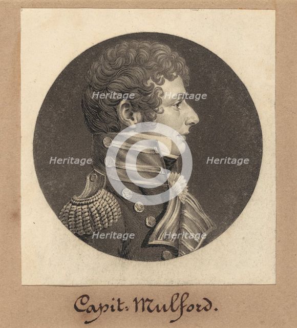 Captain Clarence Mulford, 1809. Creator: Charles Balthazar Julien Févret de Saint-Mémin.