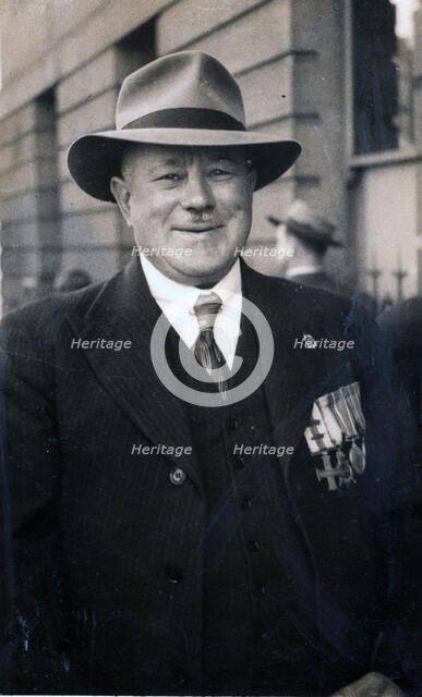 Captain Frank Page MC, Anzac Day march, year unknown. Creator: Unknown.
