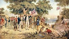 Captain James Cook taking possession of New South Wales in the name of the British Crown, 1770
