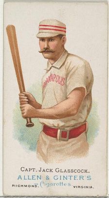 Captain Jack Glasscock, Baseball Player, from World's Champions, Series 1 (N28) for Allen ..., 1887. Creator: Allen & Ginter