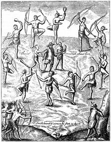 Captain John Smith taken prisoner by the Indians, Virgina, 1607 (c1880)