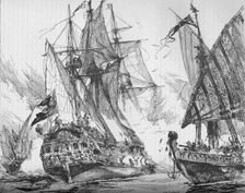 Captain Keigwin in the Revenge, beating off Sevagee's Fleet, 1884