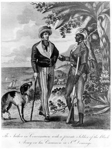 Captain Marcus Rainsford with a private soldier of the Black Army, 1805. Artist: John Barlow