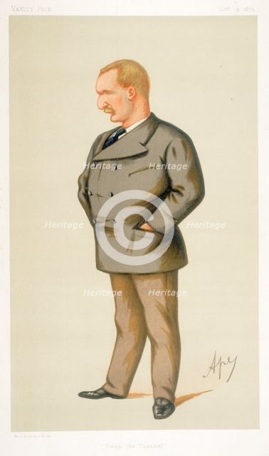 Captain Matthew Webb, first man to swim the English Channel, 1875. Artist: Carlo Pellegrini