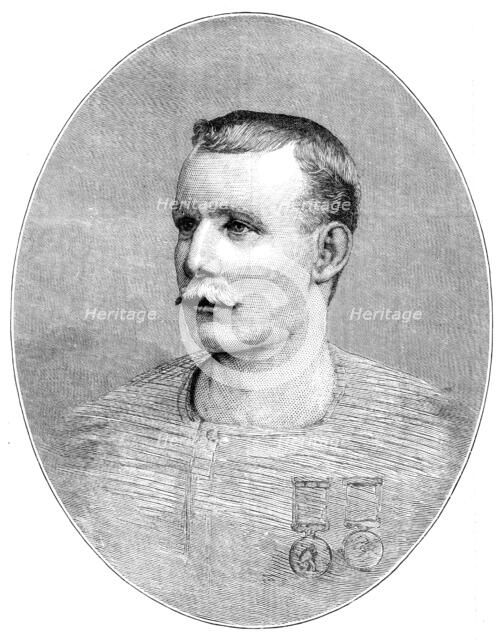 Captain Matthew Webb, the Celebrated Swimmer (Drowned...[in] the whirlpool rapids...1883. Creator: Unknown.