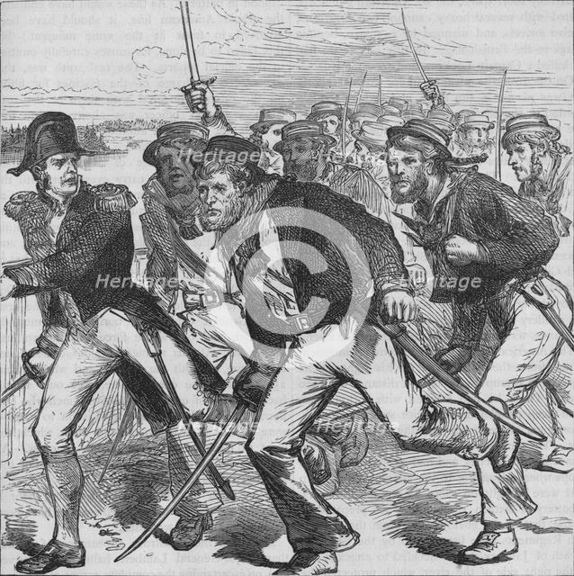 'Captain Money Leading the Blue-Jackets', c1880. Artist: Unknown.
