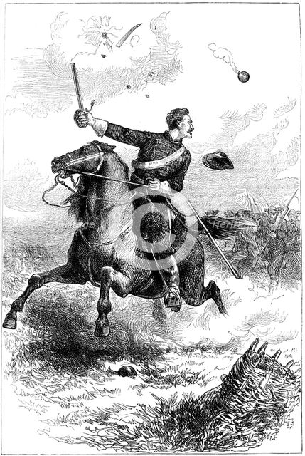 Captain Northrop leading the attack at Knoxville, Tennessee, American Civil War, 1863 (c1880). Artist: Unknown