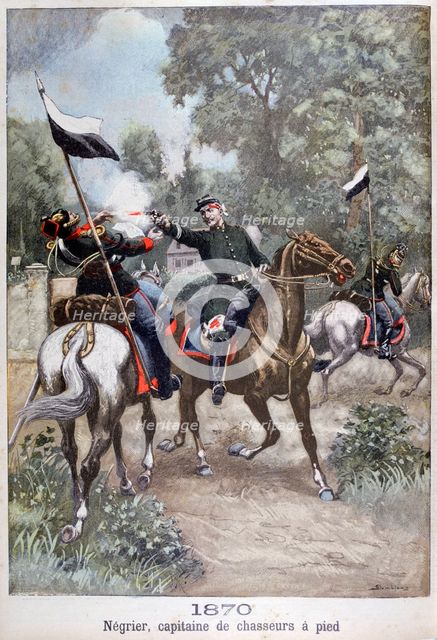 Captain of the chasseurs, The Franco-German War, 1870, (1899). Artist: Unknown