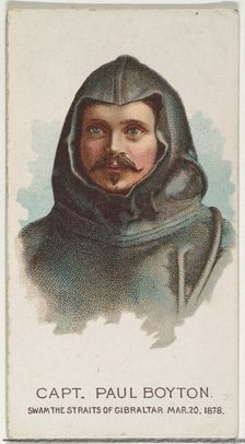 Captain Paul Boyton, Swam the Straits of Gibraltar, from World's Champions, Series 2 (N29)..., 1888. Creator: Allen & Ginter