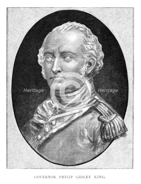 Captain Philip Gidley King, British naval officer and third Governor of New South Wales, (1886).Artist: WA Hirschmann