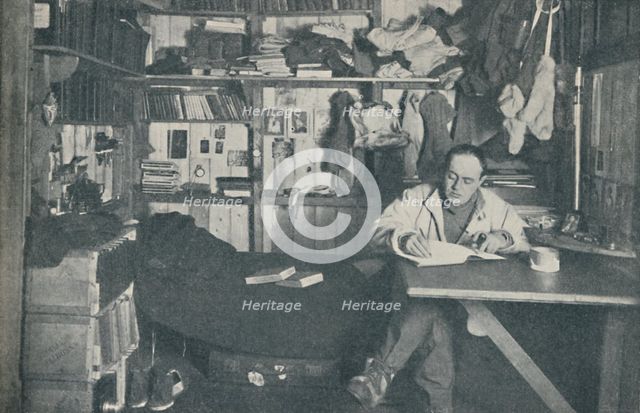 'Captain R. F. Scott, R.N., writing in his diary', c1911, (1936). Creator: Herbert Ponting.