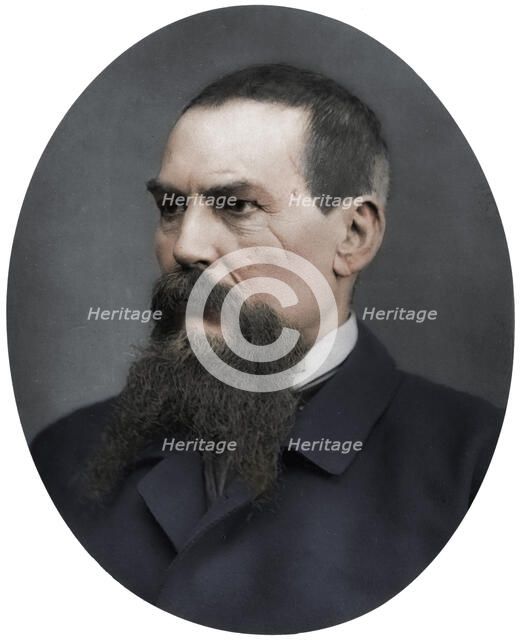 Captain Richard Burton, British explorer, writer, soldier and diplomat, 1876. Artist: Lock & Whitfield.