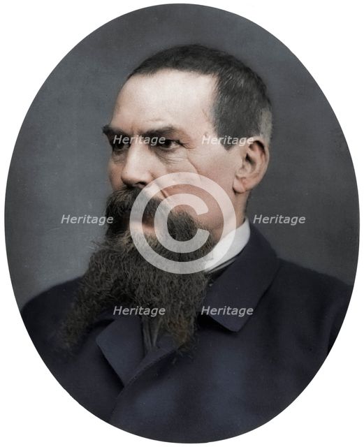 Captain Richard Burton, British explorer, writer, soldier and diplomat, 1876. Artist: Lock & Whitfield.