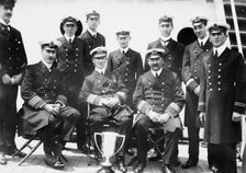 Captain Rostron & under officers of Carpathia [ship], 1912. Creator: Bain News Service