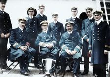 Captain Rostron & under officers of Carpathia [ship], 1912. Creator: Bain News Service