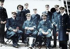 Captain Rostron & under officers of Carpathia [ship], 1912. Creator: Bain News Service