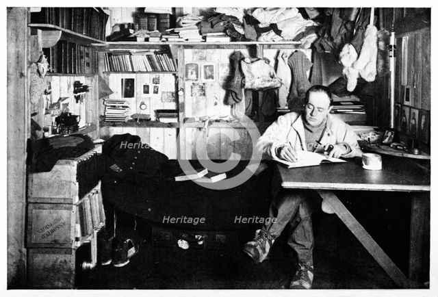 'Captain Scott Writing Up His Journal', c1911, (1928).  Creator: Herbert Ponting.
