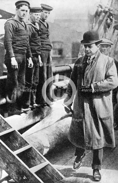 Captain Scott, British polar explorer, on the 'Terra Nova', c1900s-c1910s (1936). Artist: Unknown