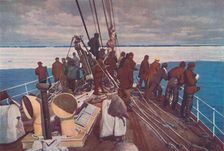 Captain Scott's ship, the Terra Nova, entering pack ice of South Polar Regions c1910-192, (1936)