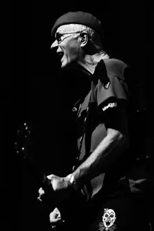 Captain Sensible, The Damned live at Alexandra Palace, London, Apr 2023. Creator: Annapaola Marchesani