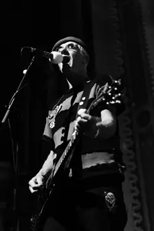Captain Sensible, The Damned live at Alexandra Palace, London, Apr 2023. Creator: Annapaola Marchesani