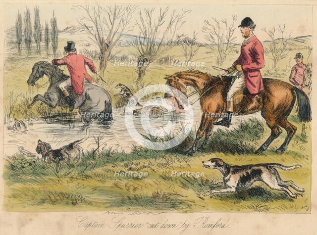 'Captain Spurrier cut down by Romford', 1865. Artists: John Leech, Hablot Knight Browne.