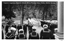 Captain's inspection, Naval Training School (Radio), Bedford Springs, Pennsylvania, USA, 1943