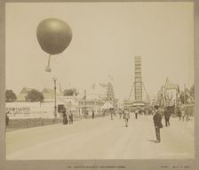 Captive Balloon and Ferris Wheel, World Columbian Exposition, Chicago, 1892-1893. Creator: Charles Dudley Arnold