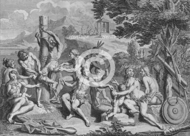 'Captif Sacrifié par les Antis', 1723. Creator: Bernard Picart.