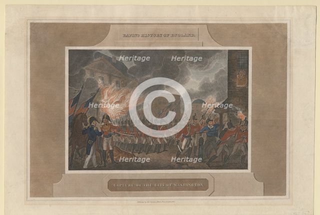 Capture and Burning of the city of Washington, 1815. Artist: Anonymous  