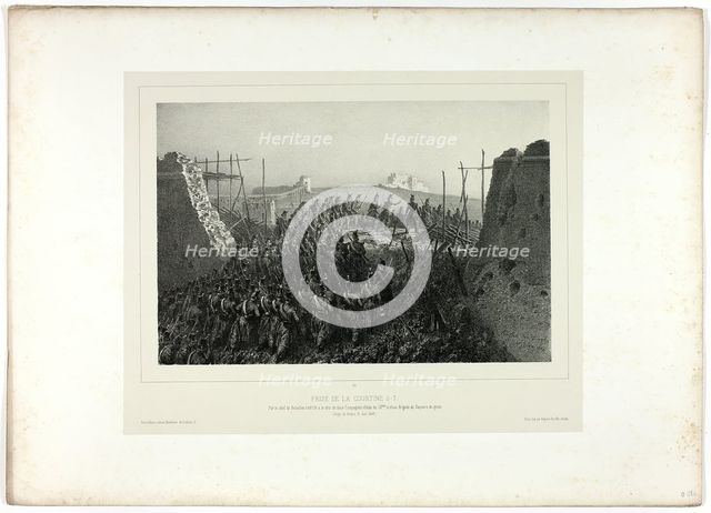 Capture of the Courtine 6-7, from Souvenirs d’Italie: Expédition de Rome, 1859. Creator: Auguste Raffet.