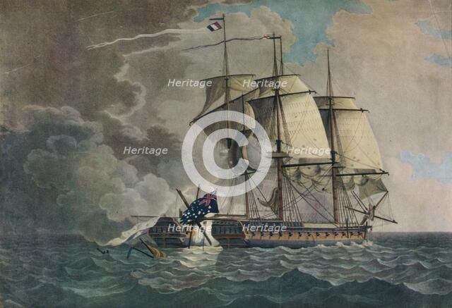 'Capture of the 'Cleopatre'', c1794. Artist: Thomas Yates.