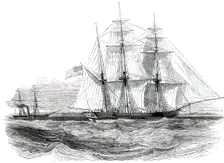 Capture of the "Anne D. Richardson" Slaver, by H.M. Steam-Frigate "Pluto", 1850. Creator: Unknown