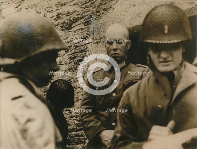Capture of the German commandant, Cherbourg fortress, 1944. Artist: Unknown