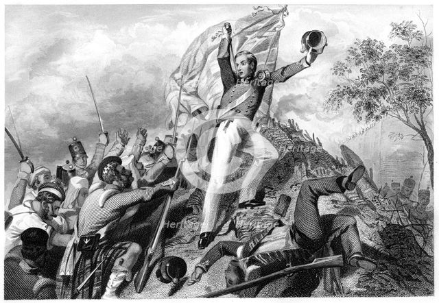 'Capture of the guns by the Highlanders before Cawnpore', 1857, (c1860). Artist: Unknown