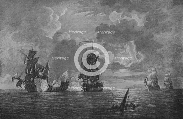 'Capture of the Foudroyant', c1760. Artist: Francis Swaine.