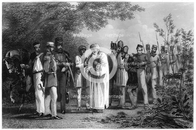 'Capture of the King of Delhi by Captain Hodson', 1858, (c1860). Artist: Unknown