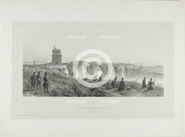 Capture of the Molle Bridge, 1854. Creator: Auguste Raffet.